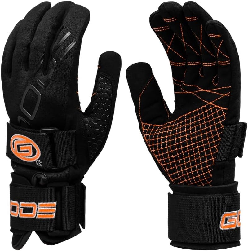 Goode 43 Pro Water Ski Gloves – Pre-Curved Finger Design, Double Stitched Amara Palm for Superior Grip and Durability, Dual Wrist Straps, Pull-Up Strap, Embroidered Logos, Performance Fit - Image 1